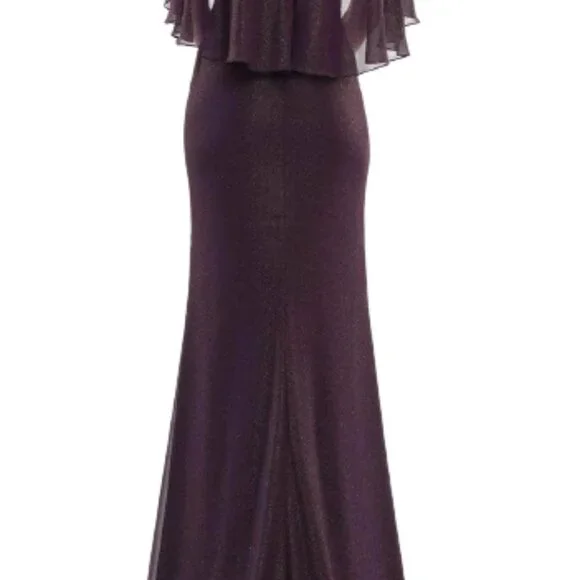 NWT Marsoni by Colors MV1130 Chiffon Mother of the Bride Dress Eggplant Size 18 - Picture 4 of 8